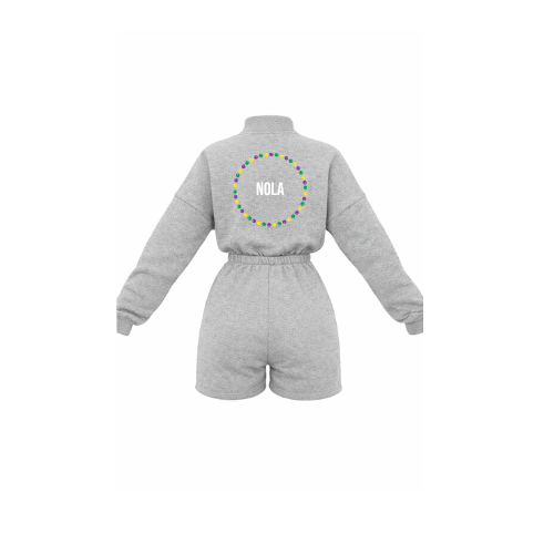 Mardi Gras Romper | Heather Grey